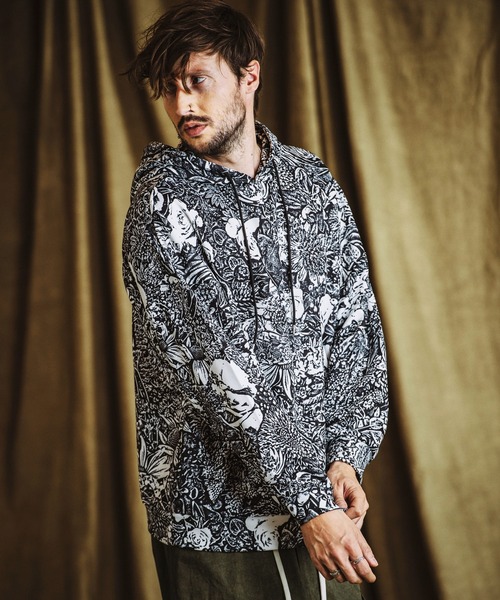 NO ID.(ノーアイディ)の「【NO ID.】Pattern Print Big Parka / Pattern プリント ビッグ パーカ(パーカー・メンズ・その他22/その他5/ブラック・ONE SIZE)」の12枚目の写真