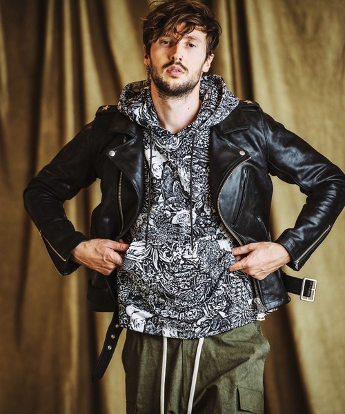 NO ID.(ノーアイディ)の「【NO ID.】Pattern Print Big Parka / Pattern プリント ビッグ パーカ(パーカー・メンズ・その他22/その他5/ブラック・ONE SIZE)」の13枚目の写真