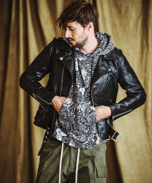 NO ID.(ノーアイディ)の「【NO ID.】Pattern Print Big Parka / Pattern プリント ビッグ パーカ(パーカー・メンズ・その他22/その他5/ブラック・ONE SIZE)」の14枚目の写真