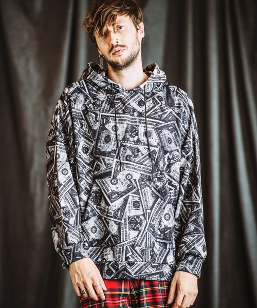 NO ID.(ノーアイディ)の「【NO ID.】Pattern Print Big Parka / Pattern プリント ビッグ パーカ(パーカー・メンズ・その他22/その他5/ブラック・ONE SIZE)」の20枚目の写真