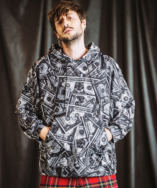 NO ID.(ノーアイディ)の「【NO ID.】Pattern Print Big Parka / Pattern プリント ビッグ パーカ(パーカー・メンズ・その他22/その他5/ブラック・ONE SIZE)」の22枚目の写真