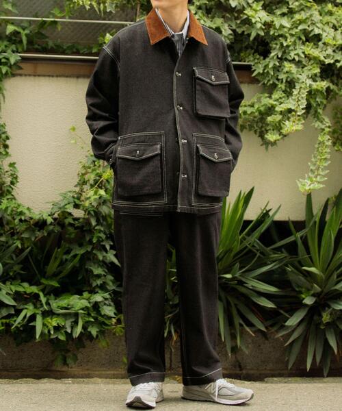 ITEMS URBANRESEARCH(アイテムズ アーバンリサーチ)の「デニム カバーオールジャケット(カバーオール・メンズ・ブラック/オフホワイト/ネイビー・LARGE/MEDIUM/SMALL)」の6枚目の写真
