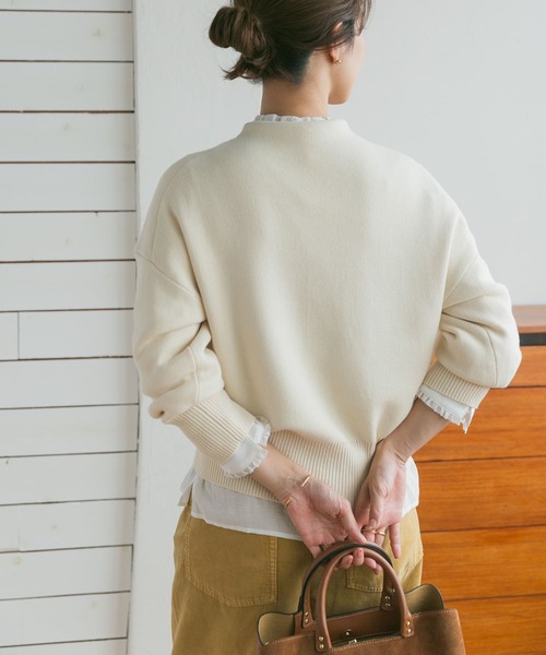 URBAN RESEARCH DOORS（アーバンリサーチドアーズ）の「『蓄熱』ボトルネックKNITプルオーバー（ニット/セーター・レディース・ピンク/レッド/グレー/チャコールグレー/アイボリー/カーキ/ベージュ/ブルー・MEDIUM）」の20枚目の写真