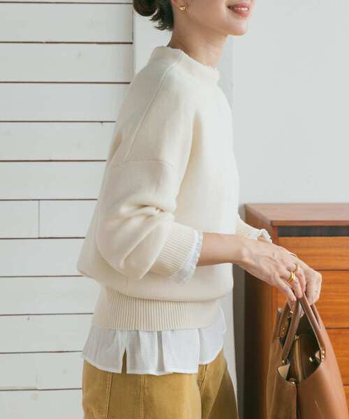 URBAN RESEARCH DOORS（アーバンリサーチドアーズ）の「『蓄熱』ボトルネックKNITプルオーバー（ニット/セーター・レディース・ピンク/レッド/グレー/チャコールグレー/アイボリー/カーキ/ベージュ/ブルー・MEDIUM）」の18枚目の写真