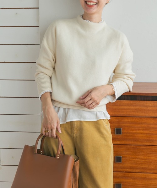 URBAN RESEARCH DOORS（アーバンリサーチドアーズ）の「『蓄熱』ボトルネックKNITプルオーバー（ニット/セーター・レディース・ピンク/レッド/グレー/チャコールグレー/アイボリー/カーキ/ベージュ/ブルー・MEDIUM）」の12枚目の写真