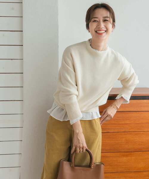 URBAN RESEARCH DOORS（アーバンリサーチドアーズ）の「『蓄熱』ボトルネックKNITプルオーバー（ニット/セーター・レディース・ピンク/レッド/グレー/チャコールグレー/アイボリー/カーキ/ベージュ/ブルー・MEDIUM）」の11枚目の写真