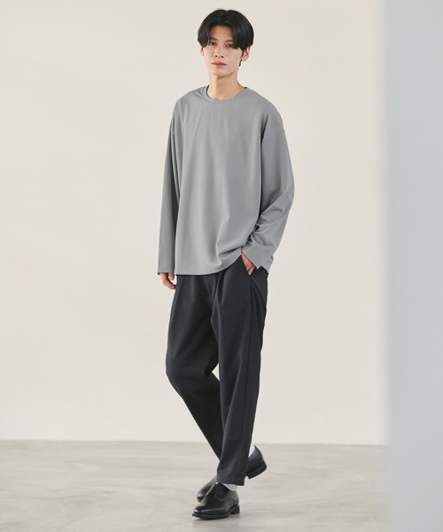 ESSENTIALS WARDROBE(エッセンシャルワードローブ)の「静電気防止ドライアムンゼンクルーネック&モックネックベーシックロングスリーブTシャツ(Tシャツ/カットソー・メンズ・ホワイト/ブラック系/グレー/グレー系/ブラック/ホワイト系・L/M/S/XL)」の10枚目の写真