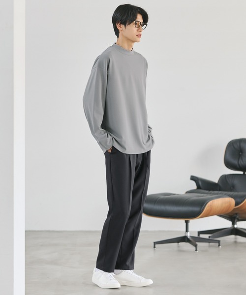 ESSENTIALS WARDROBE(エッセンシャルワードローブ)の「静電気防止ドライアムンゼンクルーネック&モックネックベーシックロングスリーブTシャツ(Tシャツ/カットソー・メンズ・ホワイト/ブラック系/グレー/グレー系/ブラック/ホワイト系・L/M/S/XL)」の16枚目の写真