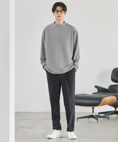 ESSENTIALS WARDROBE(エッセンシャルワードローブ)の「静電気防止ドライアムンゼンクルーネック&モックネックベーシックロングスリーブTシャツ(Tシャツ/カットソー・メンズ・ホワイト/ブラック系/グレー/グレー系/ブラック/ホワイト系・L/M/S/XL)」の17枚目の写真