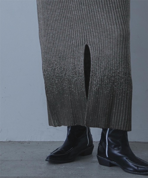 miette（ミエット）の「箔プリントリブニットスカート（スカート・レディース・グレー/ブラック/レッド・FREE）」の12枚目の写真