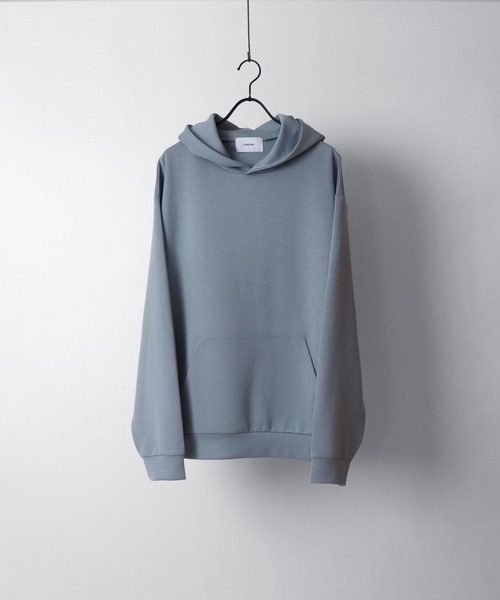 Confirm（コンファーム）の「ドレープとろみ ビッグシルエット ダンボールニット プルオーバーパーカー フーディー【Confirm】（パーカー・メンズ・ブラック/ホワイト/チャコールグレー/グレー/サックスブルー/ミント・M/L）」の6枚目の写真
