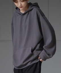 ドレープとろみ ビッグシルエット ダンボールニット プルオーバーパーカー フーディー【Confirm】