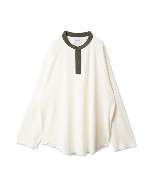 THE STANDARD(ザスタンダード)の「WEGO/ラグランヘンリーネックT(Tシャツ/カットソー・メンズ・オフホワイト/ブラック・MEDIUM/LARGE)」の17枚目の写真