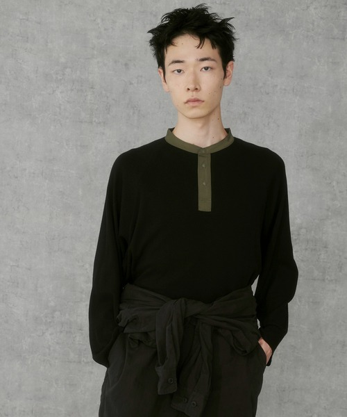 THE STANDARD(ザスタンダード)の「WEGO/ラグランヘンリーネックT(Tシャツ/カットソー・メンズ・オフホワイト/ブラック・MEDIUM/LARGE)」の10枚目の写真