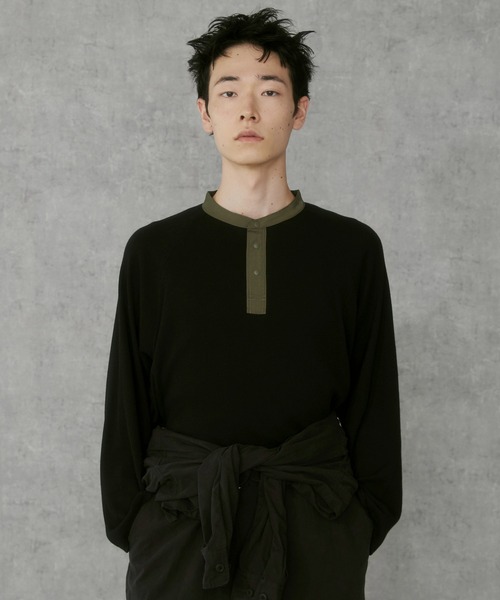 THE STANDARD(ザスタンダード)の「WEGO/ラグランヘンリーネックT(Tシャツ/カットソー・メンズ・オフホワイト/ブラック・MEDIUM/LARGE)」の11枚目の写真