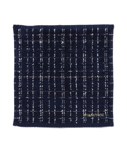 抗菌防臭 ツイードパターン ハンカチタオル ネイビー（ハンカチ/ハンド