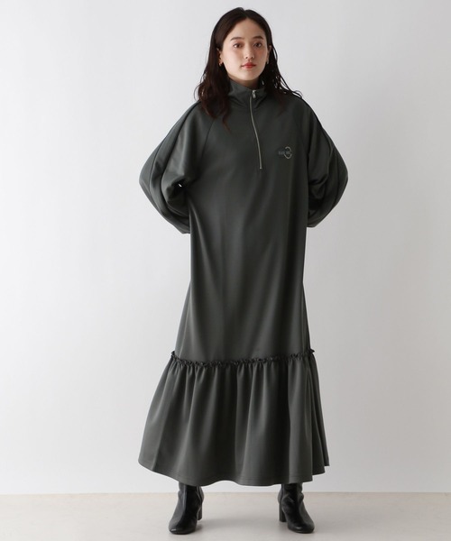 RAGEBLUE（レイジブルー）の「ハーフジップ/ハイネックトラックジャージワンピース（ワンピース・レディース・グレー/ネイビー・FREE）」の4枚目の写真