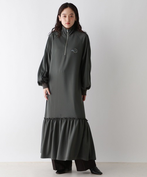 RAGEBLUE（レイジブルー）の「ハーフジップ/ハイネックトラックジャージワンピース（ワンピース・レディース・グレー/ネイビー・FREE）」の15枚目の写真