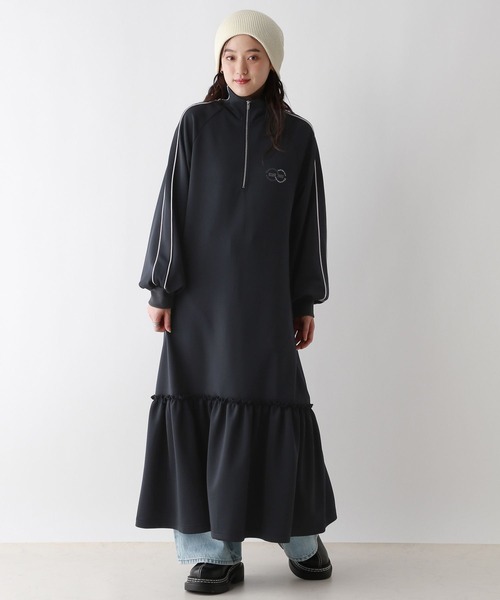 RAGEBLUE（レイジブルー）の「ハーフジップ/ハイネックトラックジャージワンピース（ワンピース・レディース・グレー/ネイビー・FREE）」の21枚目の写真