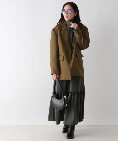 RAGEBLUE（レイジブルー）の「ハーフジップ/ハイネックトラックジャージワンピース（ワンピース・レディース・グレー/ネイビー・FREE）」の17枚目の写真