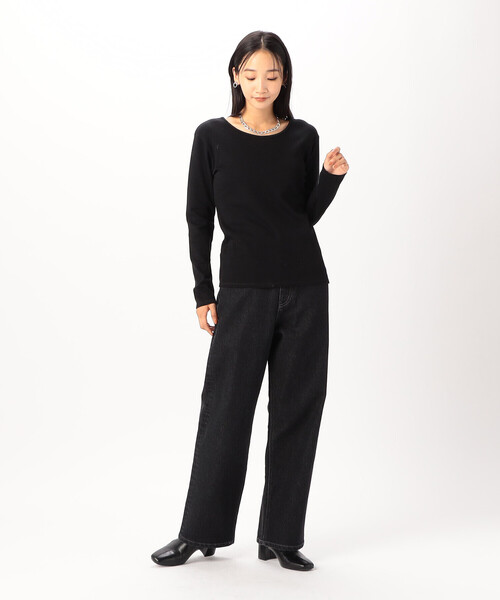 COMME CA ISM(コムサイズム)の「綿100% 吸湿発熱 あったか クルーネックTシャツ(Tシャツ/カットソー・レディース・ブラック/ホワイト/ライトグレー/チャコール・MEDIUM/LARGE)」の14枚目の写真