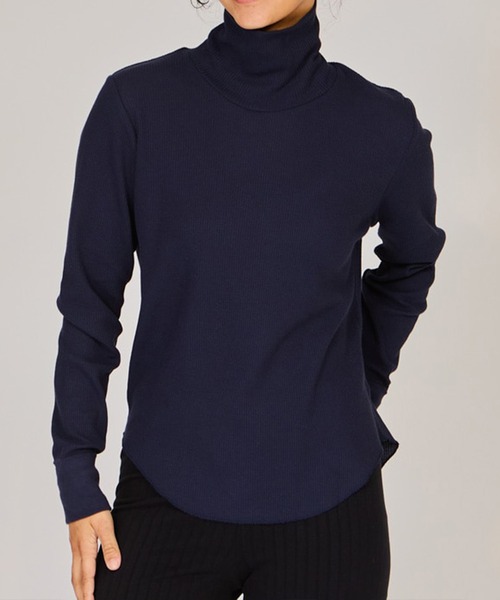 JUGLANS(ユグランス)の「【Hanes/ヘインズ】HW4-A504 TURTLENECK/タートルネック/ロングスリーブ/ワッフル/フリーサイズ/レディース(Tシャツ/カットソー・レディース・ネイビー/オフホワイト/グレー/ブラック・FREE)」の10枚目の写真