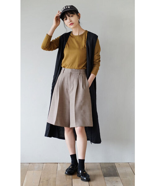 zootie（ズーティー）の「シルキースムースコットン Tシャツ［長袖］（Tシャツ/カットソー・レディース・ブラック/ライトグレー/ライトブルー/ミント/ネイビー/カーキ/オフホワイト/グレイッシュベージュ・LL/M/L）」の10枚目の写真