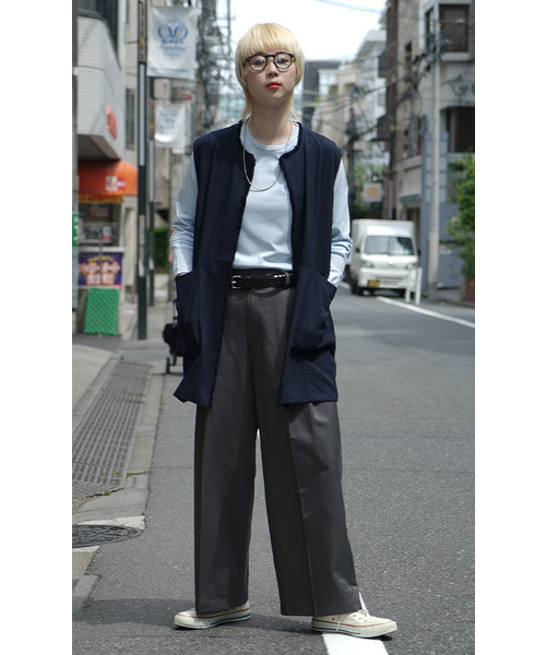 zootie（ズーティー）の「シルキースムースコットン Tシャツ［長袖］（Tシャツ/カットソー・レディース・ブラック/ライトグレー/ライトブルー/ミント/ネイビー/カーキ/オフホワイト/グレイッシュベージュ・LL/M/L）」の15枚目の写真