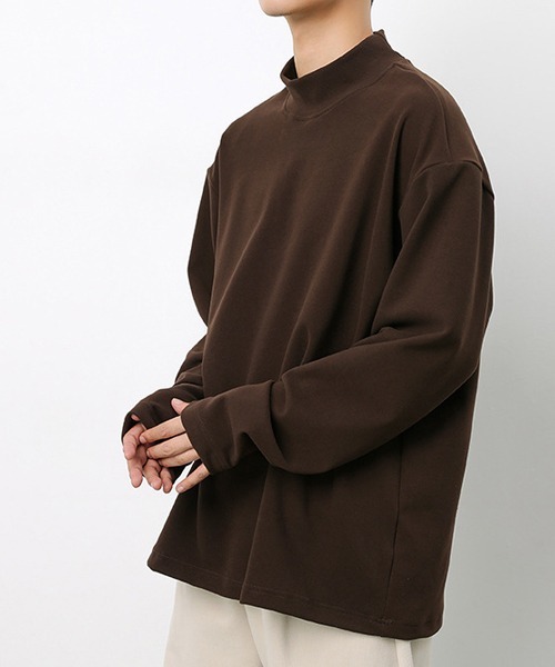 rehacer(レアセル)の「R. : Micro Fleece Bottle Neck L/S CS(Tシャツ/カットソー・メンズ・チャコールグレー/ブラウン・LARGE/X-LARGE/MEDIUM)」の1枚目の写真