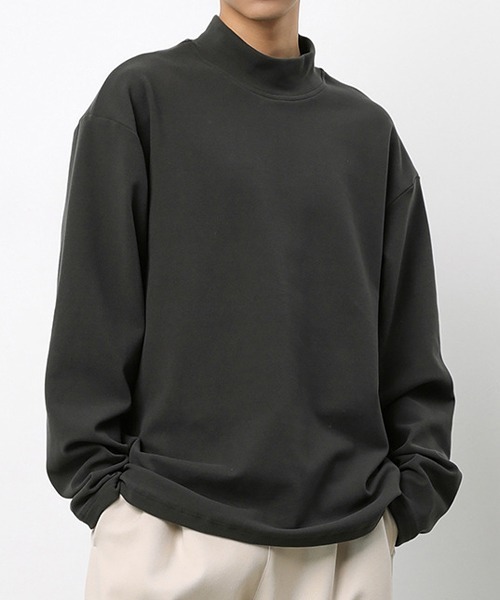 rehacer(レアセル)の「R. : Micro Fleece Bottle Neck L/S CS(Tシャツ/カットソー・メンズ・チャコールグレー/ブラウン・LARGE/X-LARGE/MEDIUM)」の3枚目の写真