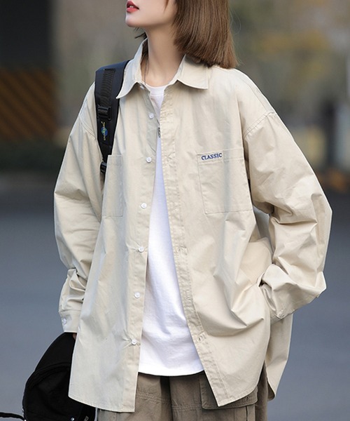 MGV（エムジーヴィー）の「シンプルロングスリーブシャツ（シャツ/ブラウス・メンズ・ホワイト/アイボリー/ブラック/ブラウン/グリーン/ピンク・MEDIUM/LARGE/X-LARGE）」の2枚目の写真