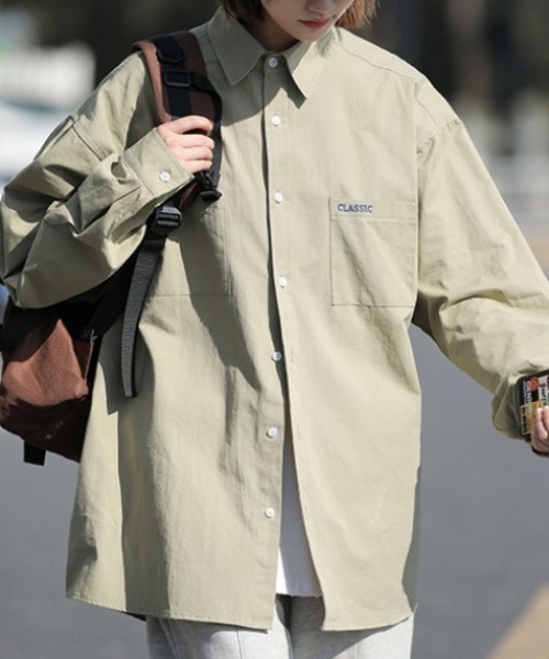 MGV（エムジーヴィー）の「シンプルロングスリーブシャツ（シャツ/ブラウス・メンズ・ホワイト/アイボリー/ブラック/ブラウン/グリーン/ピンク・MEDIUM/LARGE/X-LARGE）」の15枚目の写真