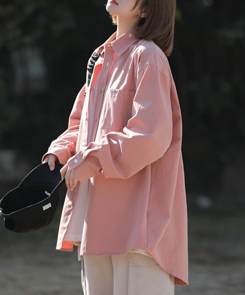 MGV（エムジーヴィー）の「シンプルロングスリーブシャツ（シャツ/ブラウス・メンズ・ホワイト/アイボリー/ブラック/ブラウン/グリーン/ピンク・MEDIUM/LARGE/X-LARGE）」の17枚目の写真