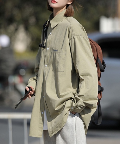 MGV（エムジーヴィー）の「シンプルロングスリーブシャツ（シャツ/ブラウス・メンズ・ホワイト/アイボリー/ブラック/ブラウン/グリーン/ピンク・MEDIUM/LARGE/X-LARGE）」の14枚目の写真