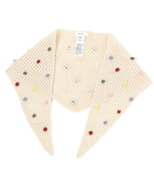 niko and...(ニコアンド)の「オリジナルトライアングルニットスカーフ(ストール/ショール・レディース・ブラック/ベージュ・0)」の4枚目の写真