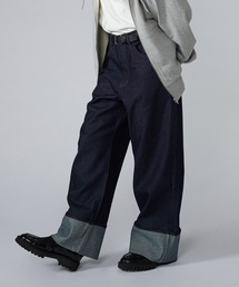 EMBROIDERY ROLL-UP DENIM PANTS / デザイン刺繍ロールアップデニムパンツ