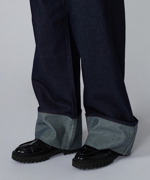 ONCILY(オンシェリー)の「EMBROIDERY ROLL-UP DENIM PANTS / デザイン刺繍ロールアップデニムパンツ(デニムパンツ・メンズ・ブラック/インディゴブルー・SMALL/MEDIUM/LARGE)」の8枚目の写真