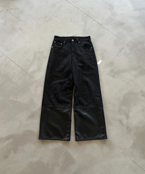 【ronron】PATCH ROLL UP DENIM PANT ★送料・関税込★ EMBROIDERY ROLL-UP DENIM PANTS / デザイン刺繍ロールアップ