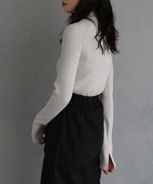 &g'aime(アンジェム)の「【&g'aime】ラグランスリーブリブニットトップス RAGLAN SLEEVE RIB KNIT TOPS(ニット/セーター・レディース・ブラック/グレイッシュベージュ/チャコールグレー/ブルー・FREE)」の13枚目の写真