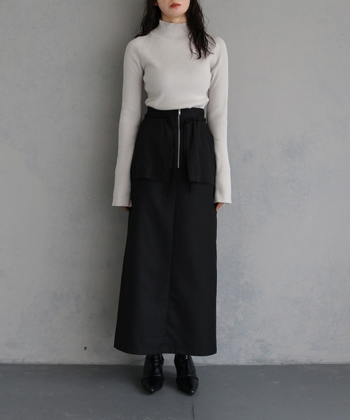 &g'aime(アンジェム)の「【&g'aime】ラグランスリーブリブニットトップス RAGLAN SLEEVE RIB KNIT TOPS(ニット/セーター・レディース・ブラック/グレイッシュベージュ/チャコールグレー/ブルー・FREE)」の16枚目の写真