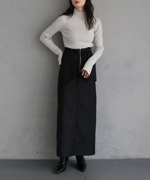 &g'aime(アンジェム)の「【&g'aime】ラグランスリーブリブニットトップス RAGLAN SLEEVE RIB KNIT TOPS(ニット/セーター・レディース・ブラック/グレイッシュベージュ/チャコールグレー/ブルー・FREE)」の17枚目の写真