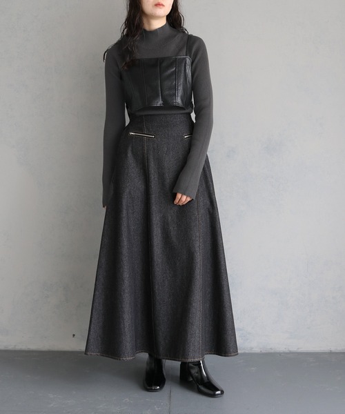 &g'aime(アンジェム)の「【&g'aime】ラグランスリーブリブニットトップス RAGLAN SLEEVE RIB KNIT TOPS(ニット/セーター・レディース・ブラック/グレイッシュベージュ/チャコールグレー/ブルー・FREE)」の10枚目の写真