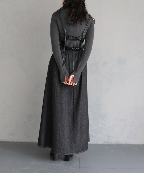 &g'aime(アンジェム)の「【&g'aime】ラグランスリーブリブニットトップス RAGLAN SLEEVE RIB KNIT TOPS(ニット/セーター・レディース・ブラック/グレイッシュベージュ/チャコールグレー/ブルー・FREE)」の12枚目の写真
