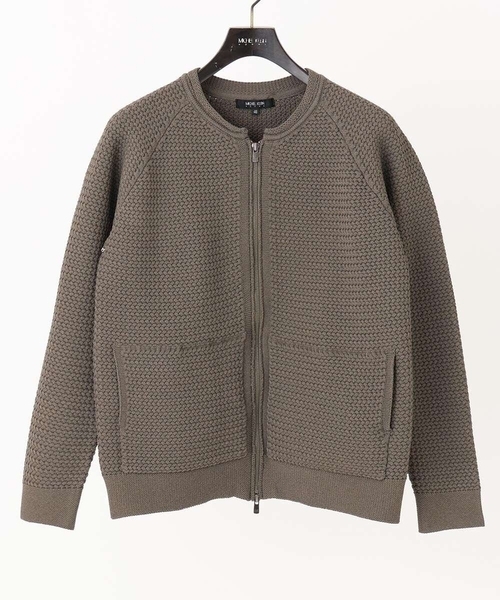 ミッシェルクランオム（MICHEL  HOMME）/ニットノーカラーブルゾン セットアップ ニットノーカラーブルゾン セットアップ（ブルゾン）｜MICHEL KLEIN