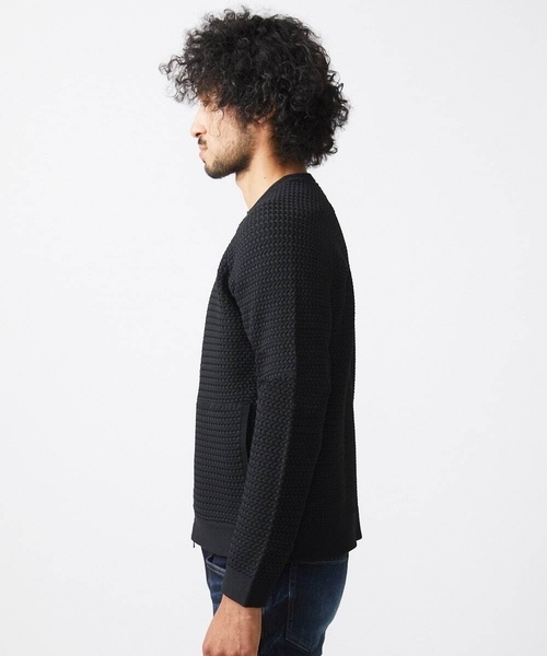 MICHEL KLEIN HOMME (ミッシェルクランオム)の「ニットノーカラーブルゾン セットアップ(ブルゾン・メンズ・ブラウン/ブラック・MEDIUM/X-LARGE/LARGE)」の10枚目の写真