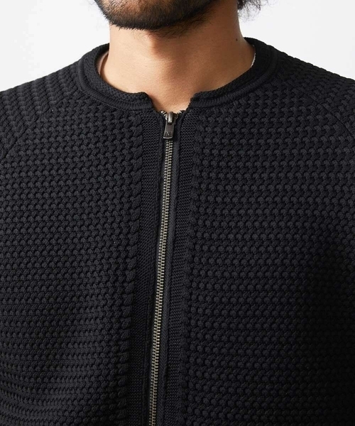 MICHEL KLEIN HOMME (ミッシェルクランオム)の「ニットノーカラーブルゾン セットアップ(ブルゾン・メンズ・ブラウン/ブラック・MEDIUM/X-LARGE/LARGE)」の12枚目の写真