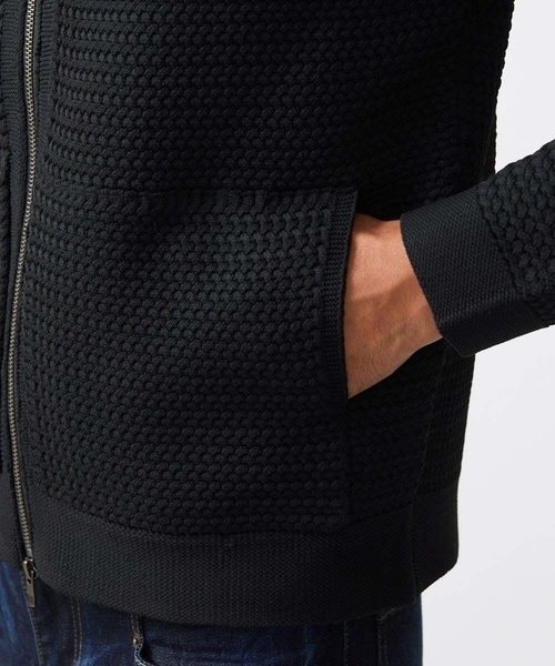 MICHEL KLEIN HOMME (ミッシェルクランオム)の「ニットノーカラーブルゾン セットアップ(ブルゾン・メンズ・ブラウン/ブラック・MEDIUM/X-LARGE/LARGE)」の14枚目の写真