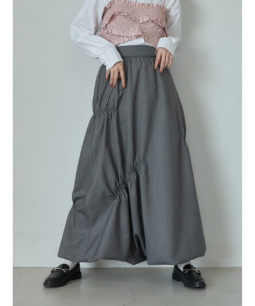 Stylevoice for xxx（スタイルヴォイスフォー）の「ヘリンボンバルーンスカート（スカート・レディース・ネイビー/ブラック・FREE）」の2枚目の写真