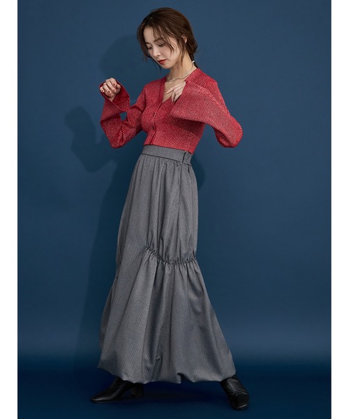 Stylevoice for xxx（スタイルヴォイスフォー）の「ヘリンボンバルーンスカート（スカート・レディース・ネイビー/ブラック・FREE）」の7枚目の写真