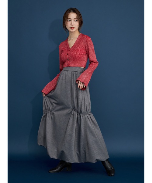 Stylevoice for xxx（スタイルヴォイスフォー）の「ヘリンボンバルーンスカート（スカート・レディース・ネイビー/ブラック・FREE）」の8枚目の写真